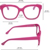 image:imageCompliments DIFF Ava 15 Reading Glasses  Blue Light Blocking Oversized Readers  Lightweight Designer Bubblegum Pink Frames
