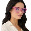 image:imageDIFF Leah Reading Glasses  Blue Light Blocking Oversized Readers  Lightweight Rectangle Designer FramesBubblegum Pink