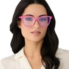 image:imageDIFF Leah Reading Glasses  Blue Light Blocking Oversized Readers  Lightweight Rectangle Designer FramesBubblegum Pink