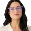 image:imageDIFF Leah Reading Glasses  Blue Light Blocking Oversized Readers  Lightweight Rectangle Designer FramesLight Pink