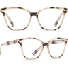 image:imageDIFF Reading Glasses Ava and Leah Square Oversized Blue Light Blocking Readers 25 magnification Cream Tortoise Bundle