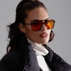 image:imageDIFF Star Wars Fennec Shand Designer Square Visor Sunglasses for Women and Men UV400 Protection Black  Orange