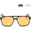 image:imageDIFF Star Wars Fennec Shand Designer Square Visor Sunglasses for Women and Men UV400 Protection Black  Orange