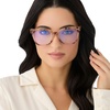 image:imageDIFF Willa Reading Glasses  Blue Light Blocking Oversized Readers  Lightweight Cat Eye Designer FramesCream Tortoise