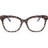 image:imageDIFF Willa Reading Glasses  Blue Light Blocking Oversized Readers  Lightweight Cat Eye Designer FramesLeopard Tortoise