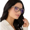 image:imageDIFF Willa Reading Glasses  Blue Light Blocking Oversized Readers  Lightweight Cat Eye Designer FramesLeopard Tortoise