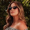 image:imageDIFF x Jojo Fletcher  Jordy Wire Oval Sunglasses for Women  UV400 Polarized Protection  Black  Grey