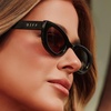 image:imageDIFF x Jojo Fletcher  Raya Oval Sunglasses for Women  UV400 Protection  Black  Brown