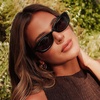 image:imageDIFF x Jojo Fletcher Raya Oval Sunglasses for Women  UV400 Polarized Protection  Chocolate Crystal  Grey