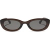 image:imageDIFF x Jojo Fletcher Raya Oval Sunglasses for Women  UV400 Polarized Protection  Chocolate Crystal  Grey