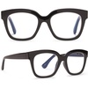image:imageDIFF Ava Reading Glasses  Blue Light Blocking Oversized Readers  Lightweight Designer Square FramesBlack