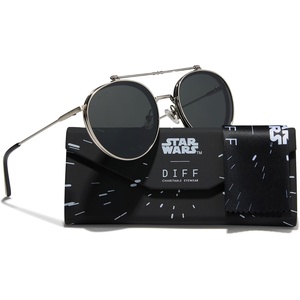 image:imageDIFF  Star Wars Anakin Round Sunglasses for Men and Women UV400 Galactic Brushed Silver with Space Gray Lenses