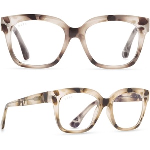 image:imageDIFF Ava Reading Glasses  Blue Light Blocking Oversized Readers  Lightweight Designer Blue BlockersCream Tortoise