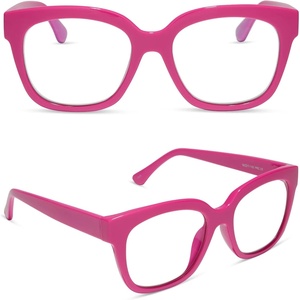 image:imageDIFF Ava Reading Glasses  Blue Light Blocking Oversized Readers  Lightweight Designer Square FramesBubblegum Pink