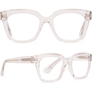 image:imageDIFF Ava Reading Glasses  Blue Light Blocking Oversized Readers  Lightweight Designer Square FramesClear Crystal