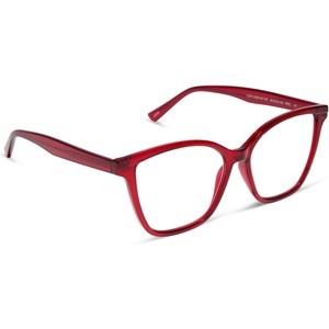 image:imageDIFF Leah Reading Glasses  Blue Light Blocking Oversized Readers  Lightweight Rectangle Designer FramesCherry Red