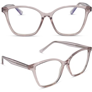 image:imageDIFF Leah Reading Glasses  Blue Light Blocking Oversized Readers  Lightweight Rectangle Designer FramesLight Pink