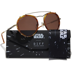 image:imageDIFF Star Wars ObiWan Round Sunglasses for Women and Men UV400 Protection Desert Tortoise  Brown Polarized