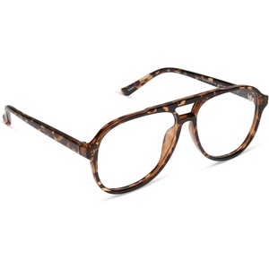 image:imageDIFF Tatum Reading Glasses  Blue Light Blocking Oversized Readers  Lightweight Aviator Designer FramesEspresso Tortoise