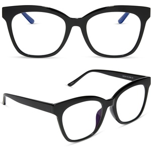 image:imageDIFF Willa Reading Glasses  Blue Light Blocking Oversized Readers  Lightweight Cat Eye Designer FramesBlack