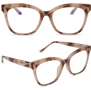 image:imageDIFF Willa Reading Glasses  Blue Light Blocking Oversized Readers  Lightweight Cat Eye Designer FramesCream Tortoise