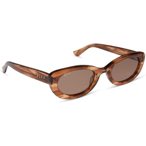 image:imageDIFF x Jojo Fletcher  Raya Oval Sunglasses for Women  UV400 Protection  Horn Tortoise  Brown