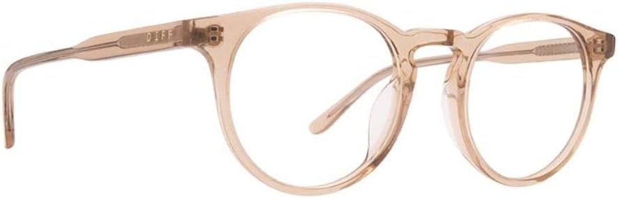 image:imageDIFF Sawyer Designer Oversized Round Computer Blue Light Blocking Glasses for Men and WomenVintage Crystal