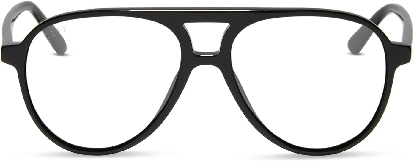 image:imageDIFF Tosca II Designer Blue Light Blocking Glasses  Oversized Aviator Frame  HEV Blue Filtering LensBlack