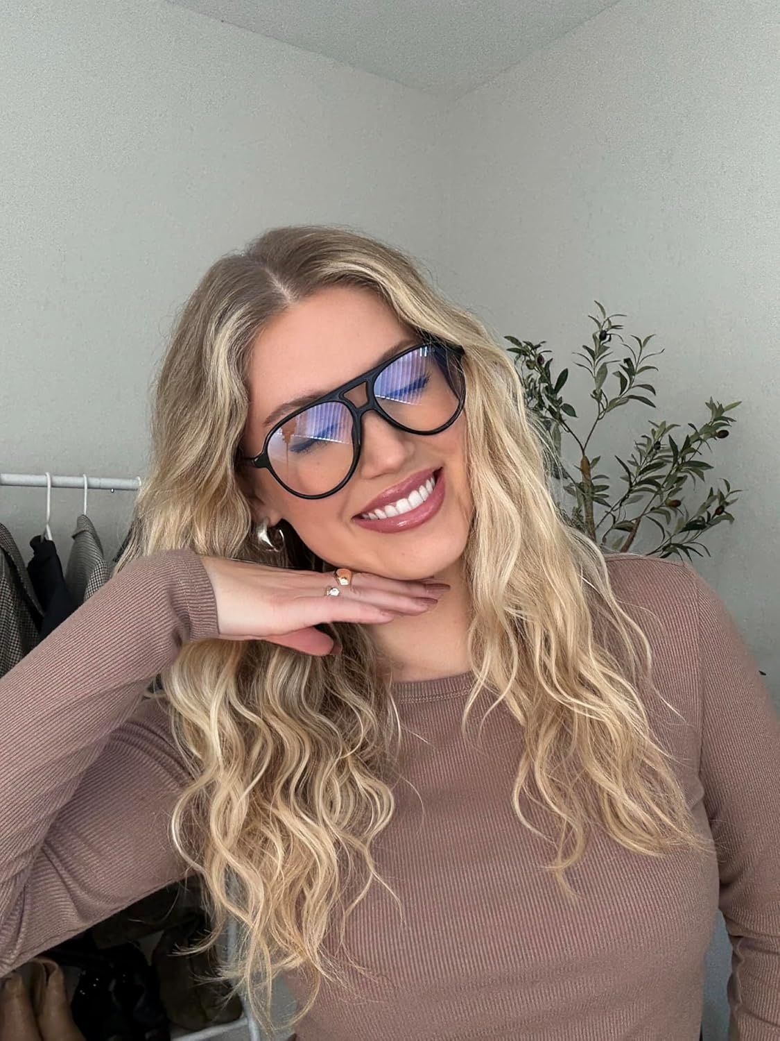 image:imageDIFF Tosca II Designer Blue Light Blocking Glasses  Oversized Aviator Frame  HEV Blue Filtering LensBlack
