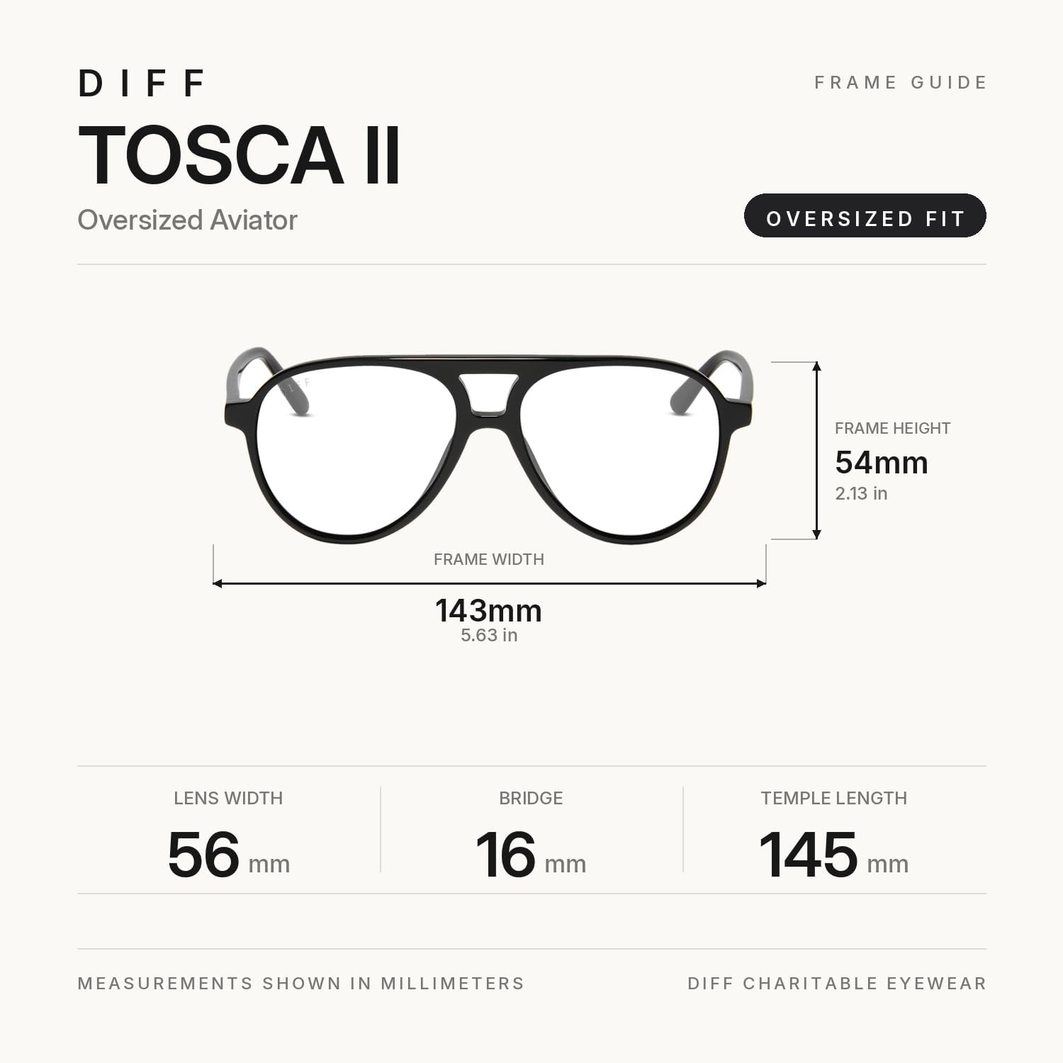image:imageDIFF Tosca II Designer Blue Light Blocking Glasses  Oversized Aviator Frame  HEV Blue Filtering LensBlack