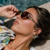 image:imageDIFF  Jessie James Decker Limoncello Lightweight Wire Sunglasses for Women UV400 ProtectionGold  Brown