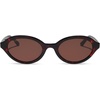 image:imageDIFF  Rachael Kirkconnell Julia Oval Low Profile Sunglasses for Women  UV400 Protection  Cedar Tortoise  Brown