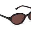 image:imageDIFF  Rachael Kirkconnell Julia Oval Low Profile Sunglasses for Women  UV400 Protection  Cedar Tortoise  Brown