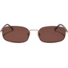 image:imageDIFF  Rachael Kirkconnell Trinity Oval Low Profile Sunglasses for Women  UV400 Protection  Brown  Brown