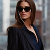 image:imageDIFF  The Devil Wears Prada Andy Oversized Cat Eye Sunglasses for Women  UV400 Polarized Protection  Black  Grey