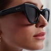image:imageDIFF  The Devil Wears Prada Emily Oversized Cat Eye Sunglasses for Women  UV400 Polarized Protection  Black  Brown Gradient