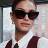 image:imageDIFF  The Devil Wears Prada Emily Oversized Cat Eye Sunglasses for Women  UV400 Polarized Protection  Black  Brown Gradient