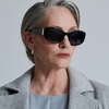 image:imageDIFF  The Devil Wears Prada Miranda Oversized Rectangular Sunglasses for Women  UV400 Polarized Protection  Black  Grey Gradient