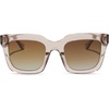 image:imageDIFF  TravisMathew  Valencia Oversized Square Sunglasses for Women  UV400 Polarized ProtectionSoft Taupe Crystal  Brown Gradient
