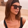image:imageDIFF  TravisMathew  Valencia Oversized Square Sunglasses for Women  UV400 Polarized ProtectionTortoise  Grey