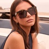 image:imageDIFF  TravisMathew  Valencia Oversized Square Sunglasses for Women  UV400 Polarized ProtectionTortoise  Grey
