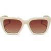 image:imageDIFF Amara Square Oversized Sunglasses for Women  100 UVAUVB ProtectionCourtside Ivory  Brown Gradient