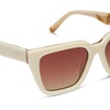 image:imageDIFF Amara Square Oversized Sunglasses for Women  100 UVAUVB ProtectionCourtside Ivory  Brown Gradient