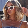 image:imageDIFF Amara Square Oversized Sunglasses for Women  100 UVAUVB ProtectionCourtside Ivory  Brown Gradient