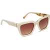 image:imageDIFF Amara Square Oversized Sunglasses for Women  100 UVAUVB ProtectionCourtside Ivory  Brown Gradient