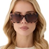image:imageDIFF Amara Square Oversized Sunglasses for Women  100 UVAUVB ProtectionHimalayan Tortoise