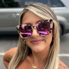 image:imageDIFF Becky II Cream Tortoise Oversized Cat Eye Sunglasses for Women  Fashionable amp Stylish Frame  100 UV ProtectionCream Tortoise  Pink Mirror