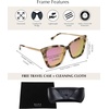 image:imageDIFF Becky II Cream Tortoise Oversized Cat Eye Sunglasses for Women  Fashionable amp Stylish Frame  100 UV ProtectionCream Tortoise  Pink Mirror
