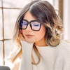 image:imageDIFF Bella  Designer Oversized Square Blue Light Blocking Glasses for Women  Anti Eye Strain UV Protection  Black