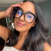 image:imageDIFF Bella  Designer Oversized Square Blue Light Blocking Glasses for Women  Anti Eye Strain UV Protection  Black